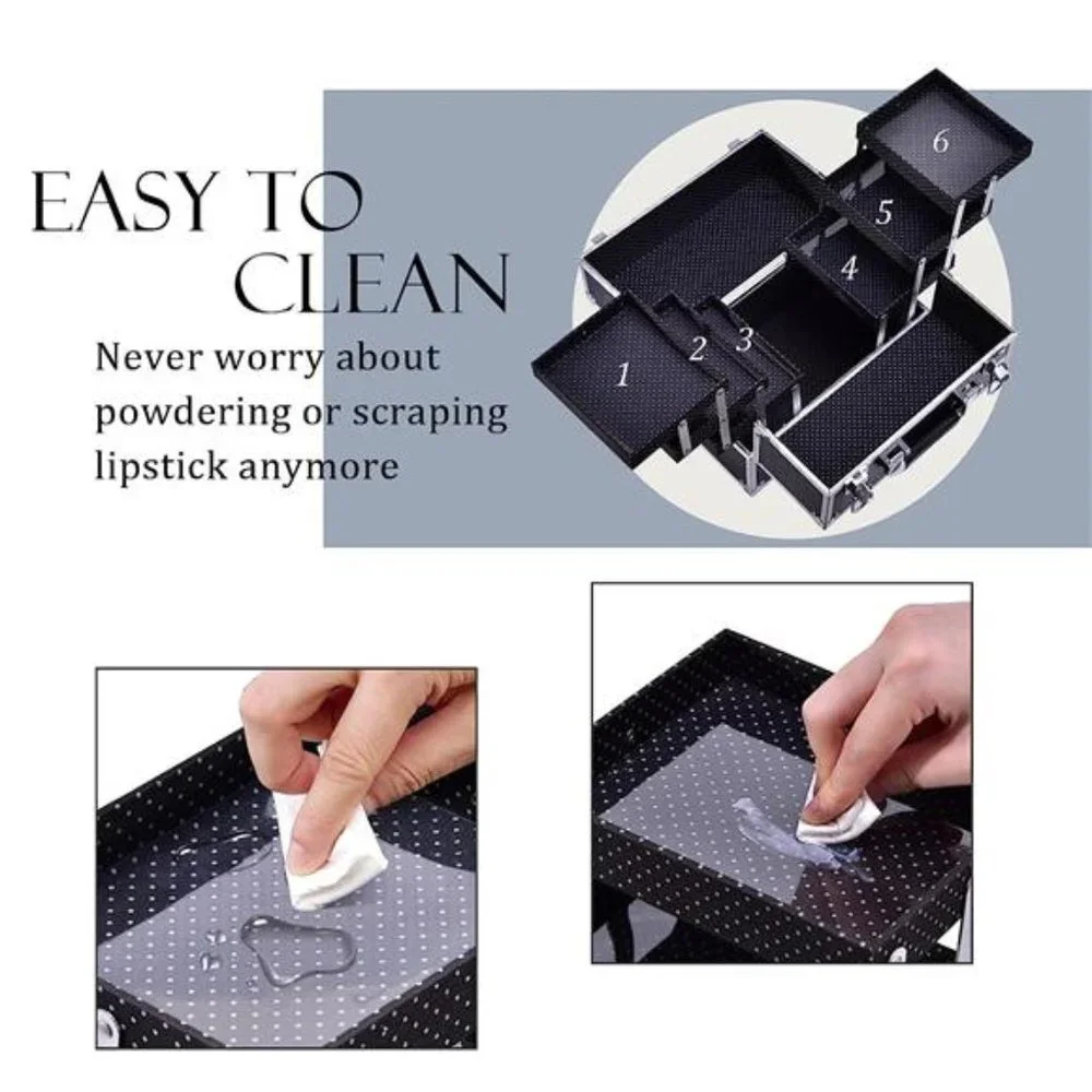 Black Professional Makeup Case with Tiered Trays